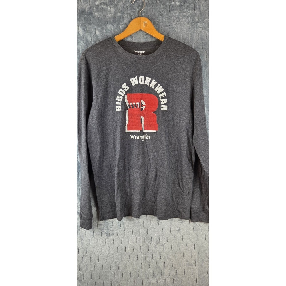 Wrangler Sample T-Shirt Long Sleeve Riggs Workwear Gray Medium